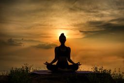 meditation, yoga, pose, sunset, sunrise, wellness, fitness