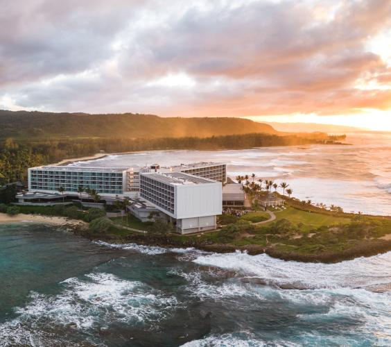 Aerial Sunset of Turtle Bay Resort