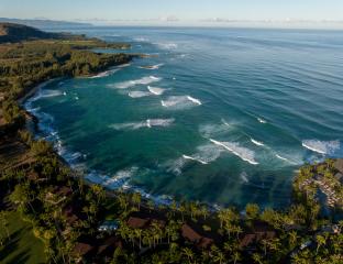 Aerial of North Shore Coastline